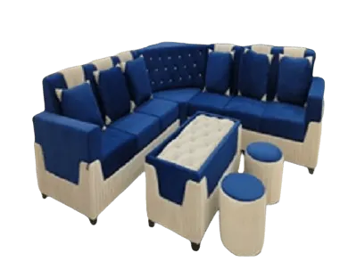 LOTUS SOFA - 7 SEATER+2 PUFFY+CENTER TABLE